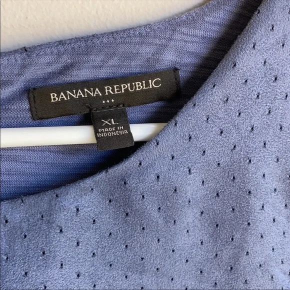 Banana Republic blue perforated tank top XL - Picture 2 of 4